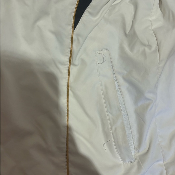 Vintage Adidas White Windbreaker with Black and Gold Accents - Picture 5 of 12